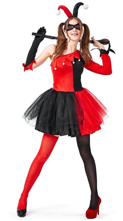 Dames Harley Quinn Kostuum Halloween Clown Kostuum Volwassenen