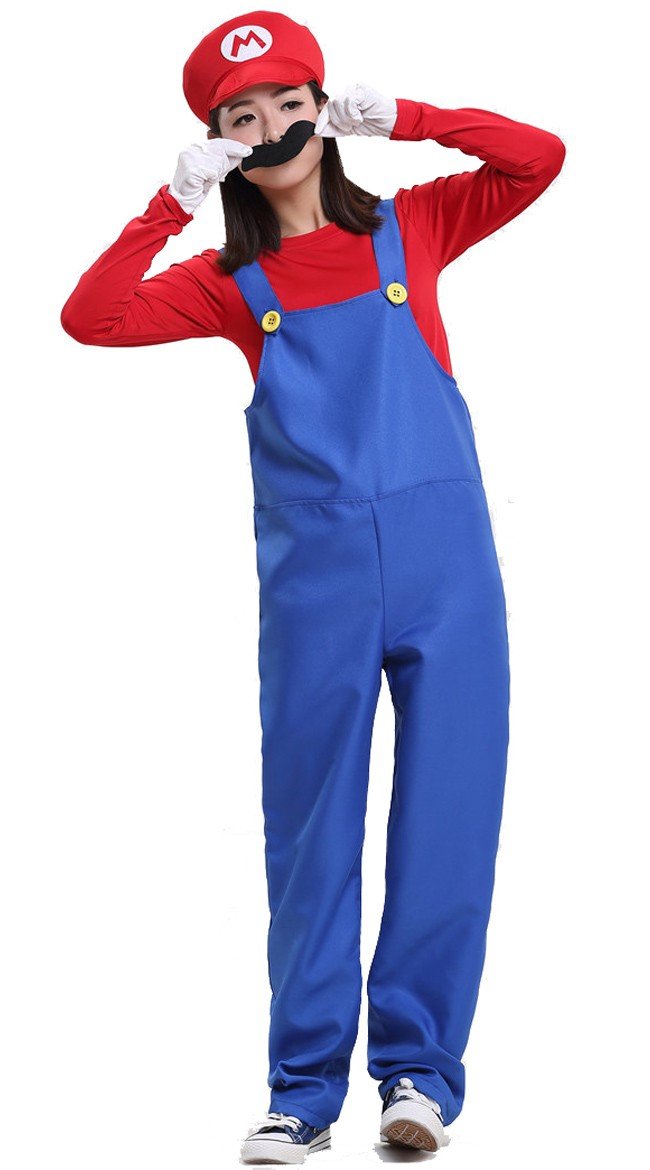 Deluxe Super Mario Bros Kleding Dames Mario Kostuum Volwassenen
