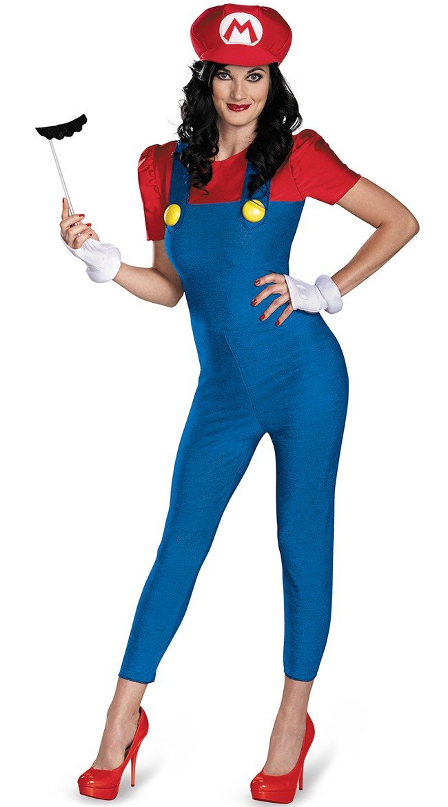 Deluxe Dames Super Mario Kostuum Volwassenen Bodycon