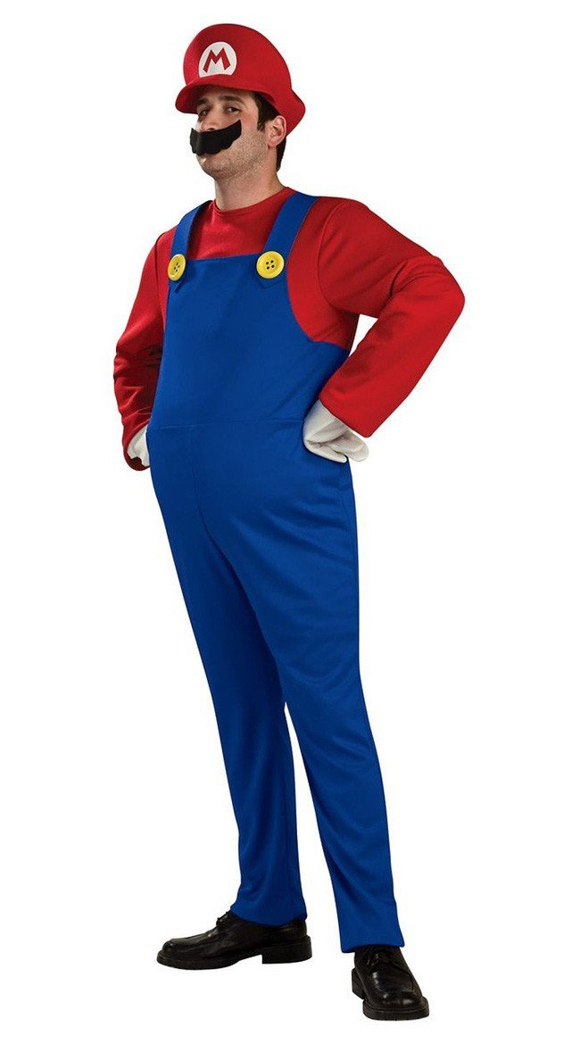 Deluxe Super Mario Bros Kleding Mario Kostuum Volwassenen