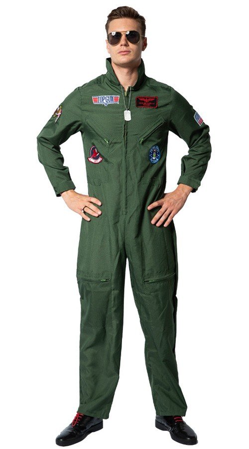 Volwassenen Top Gun Kostuum Heren Pilotenpakken Kostuum Jumpsuit