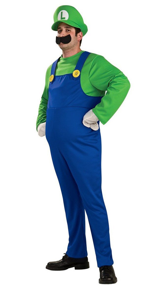 Deluxe Super Mario Bros Kleding Luigi Kostuum Volwassenen 