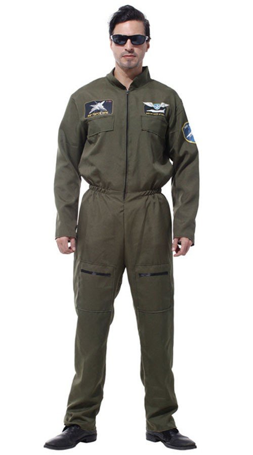 Heren Top Gun Kostuum Pilotenpakken Volwassenen Kostuum