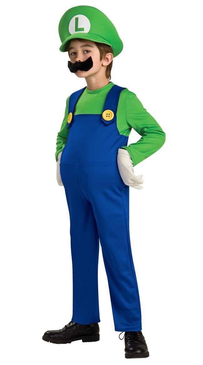 Deluxe Super Mario Bros Kleding Kind Luigi Kostuum