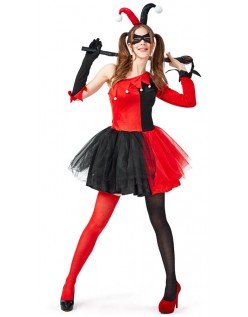 Dames Harley Quinn Kostuum Halloween Clown Kostuum Volwassenen