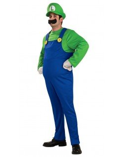 Deluxe Super Mario Bros Kleding Luigi Kostuum Volwassenen 