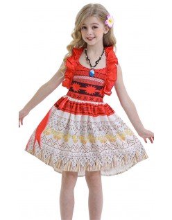 Moana Prinsessen Jurk Kind Vaiana Kostuum Meisje Hawaii Kostuum C051