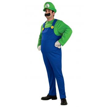 Deluxe Super Mario Bros Kleding Luigi Kostuum Volwassenen 